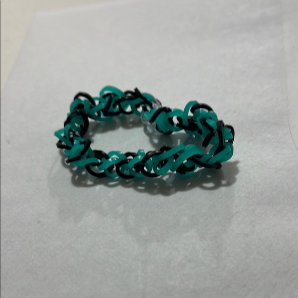 Handmade Teal and Black Bracelet - Picture 1 of 2